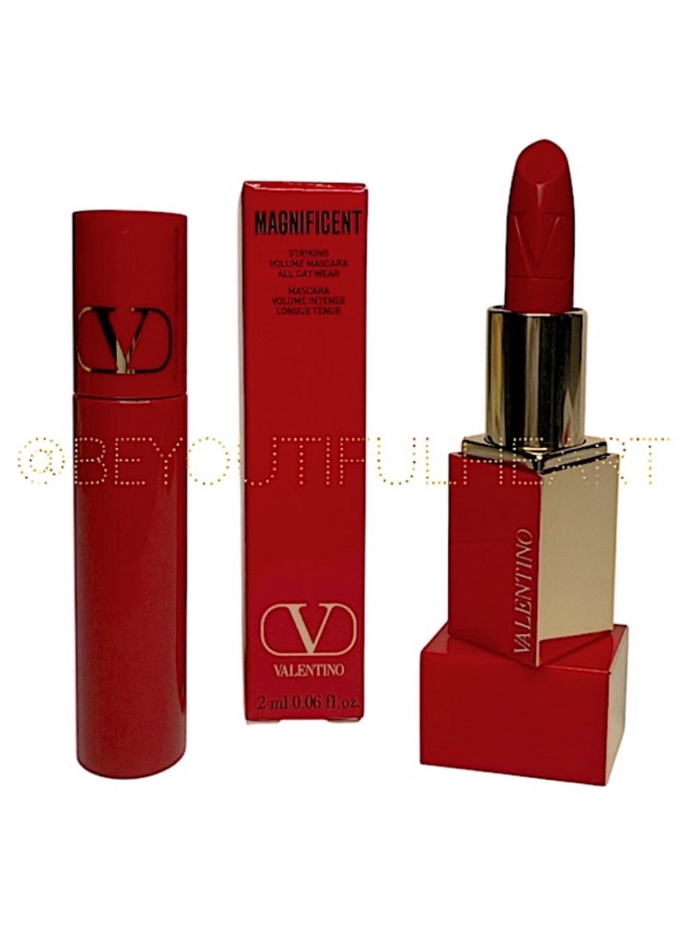 Valentino Mini Lashes and Lips Duo - Mini Rosso Lipstick & Magnificent Mascara